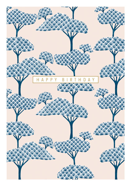 Happy Birthday Blue Trees, Everyday Single Card