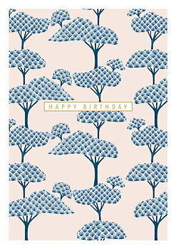Happy Birthday Blue Trees, Everyday Single Card