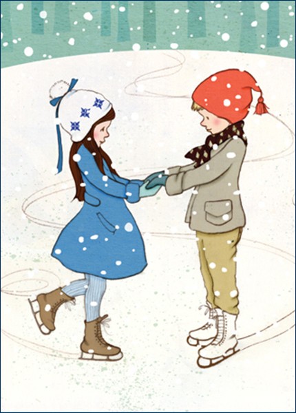 Shall we Skate , B & B Xmas Postcards