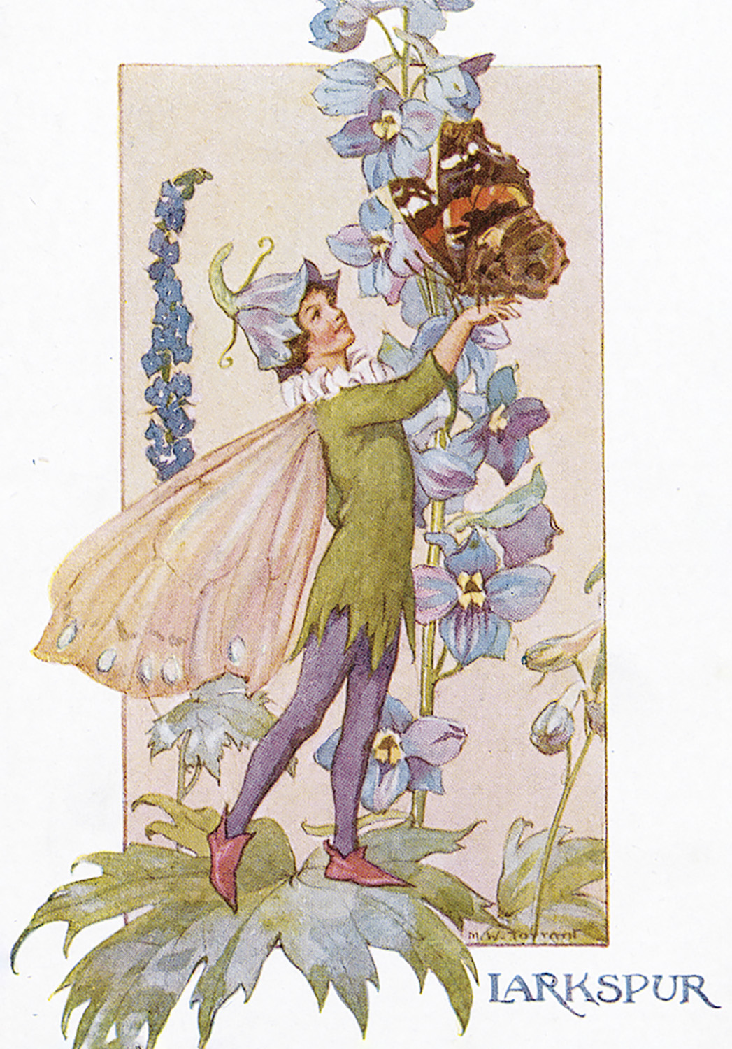 Fairy Land with larkspur, Minicard