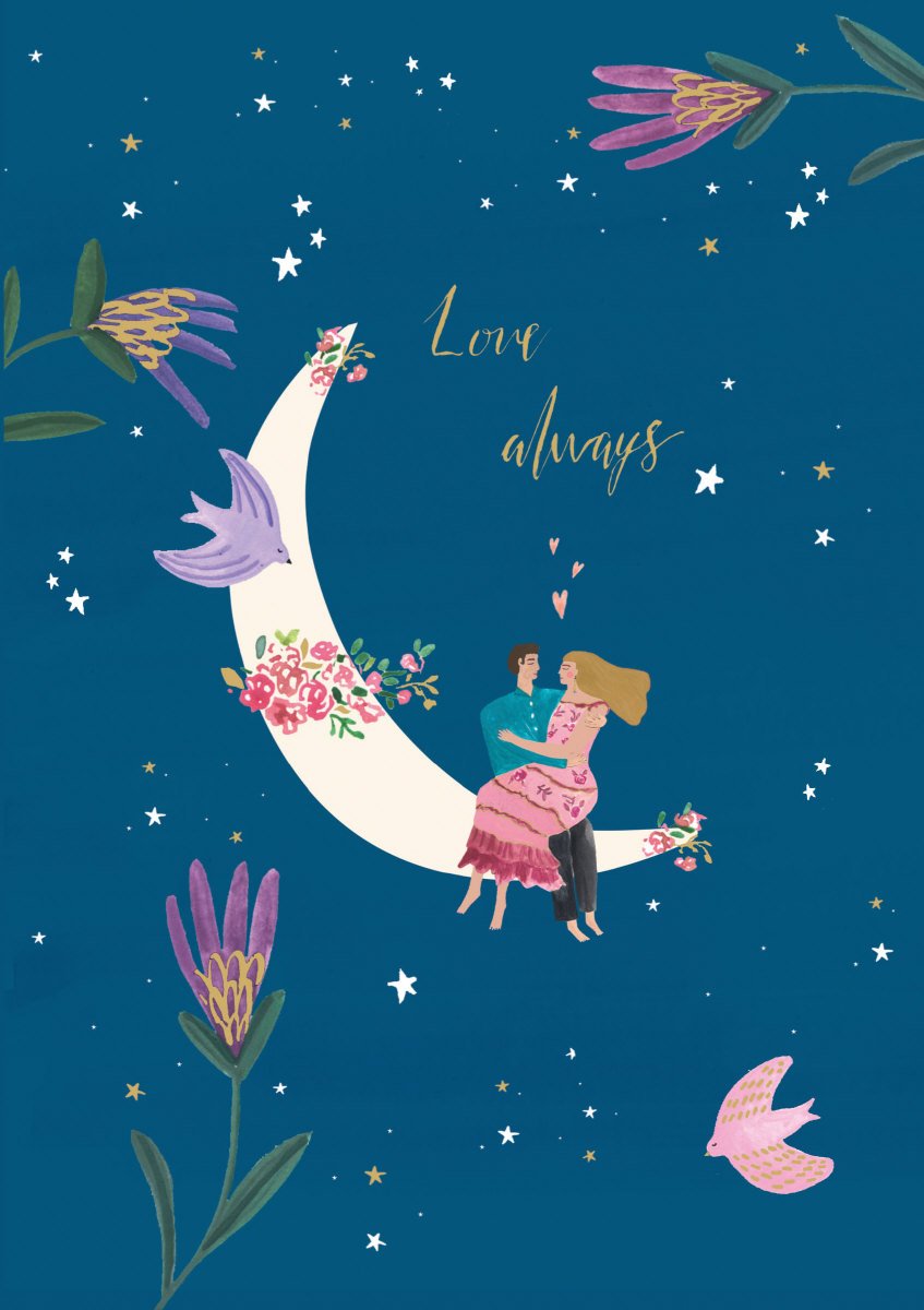 Love Moon Greeting Card