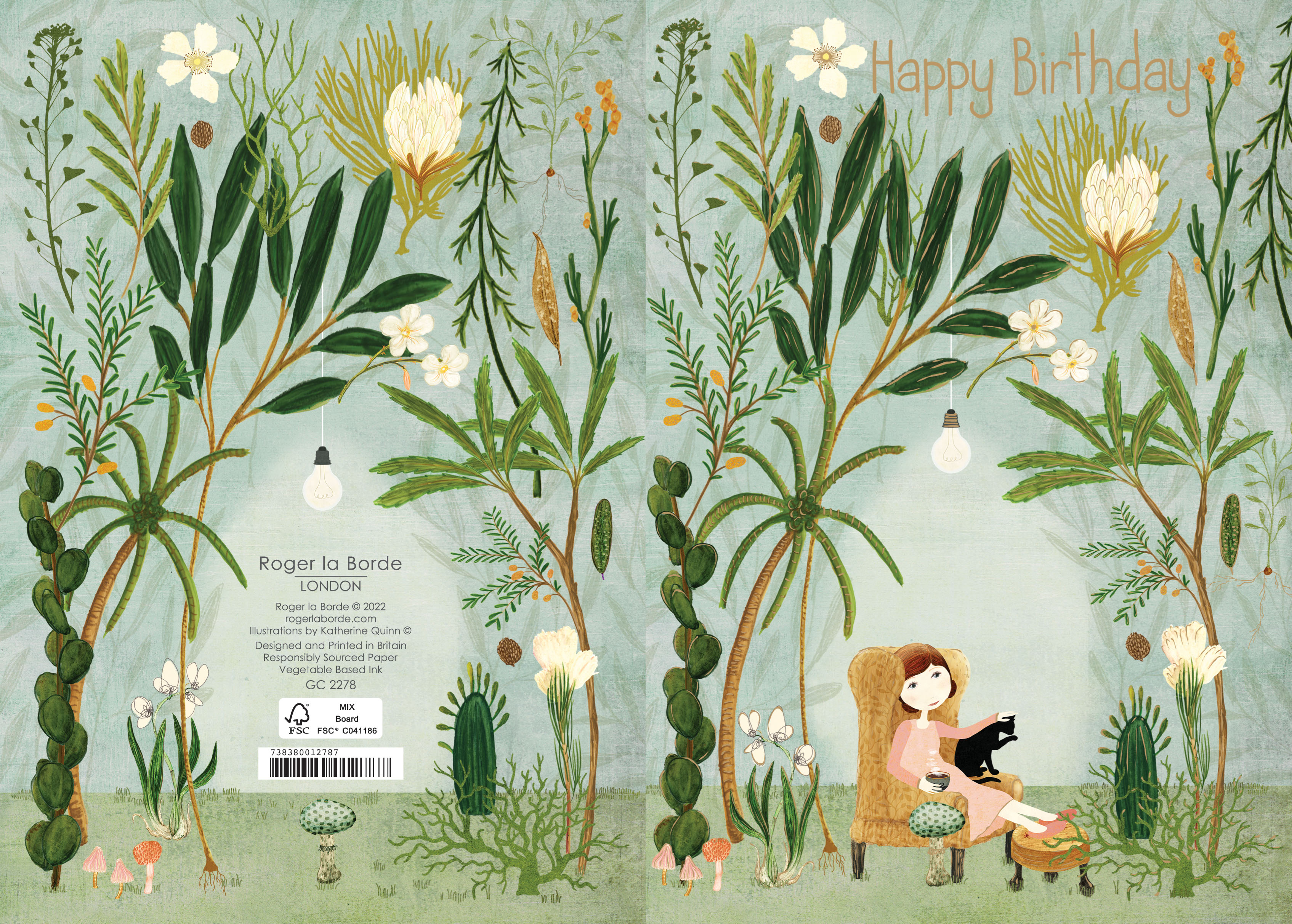 Girl and Black Cat Greeting Card - 3