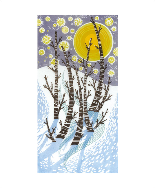 Snow Birches, Greeting Card