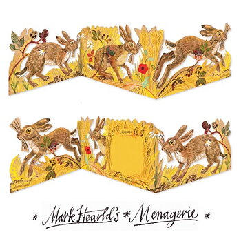 Hares, Die-Cut 3D Card