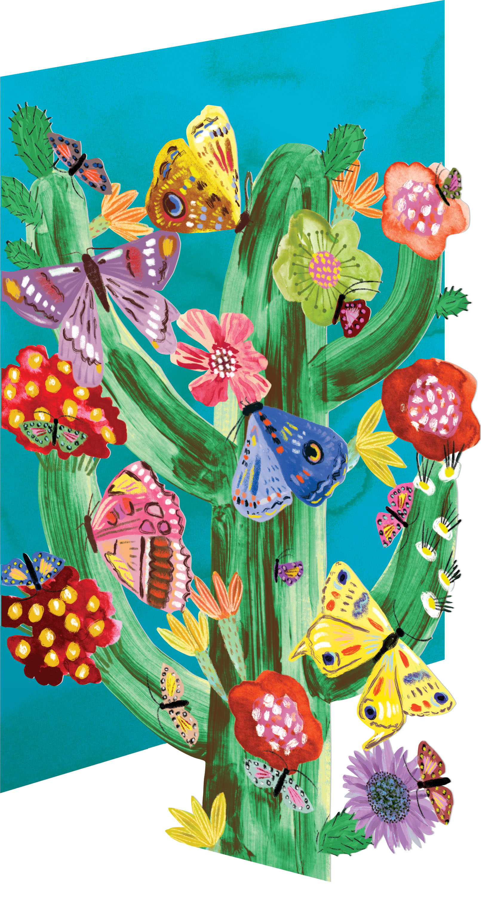 Butterflies and Cactus Lasercut Card