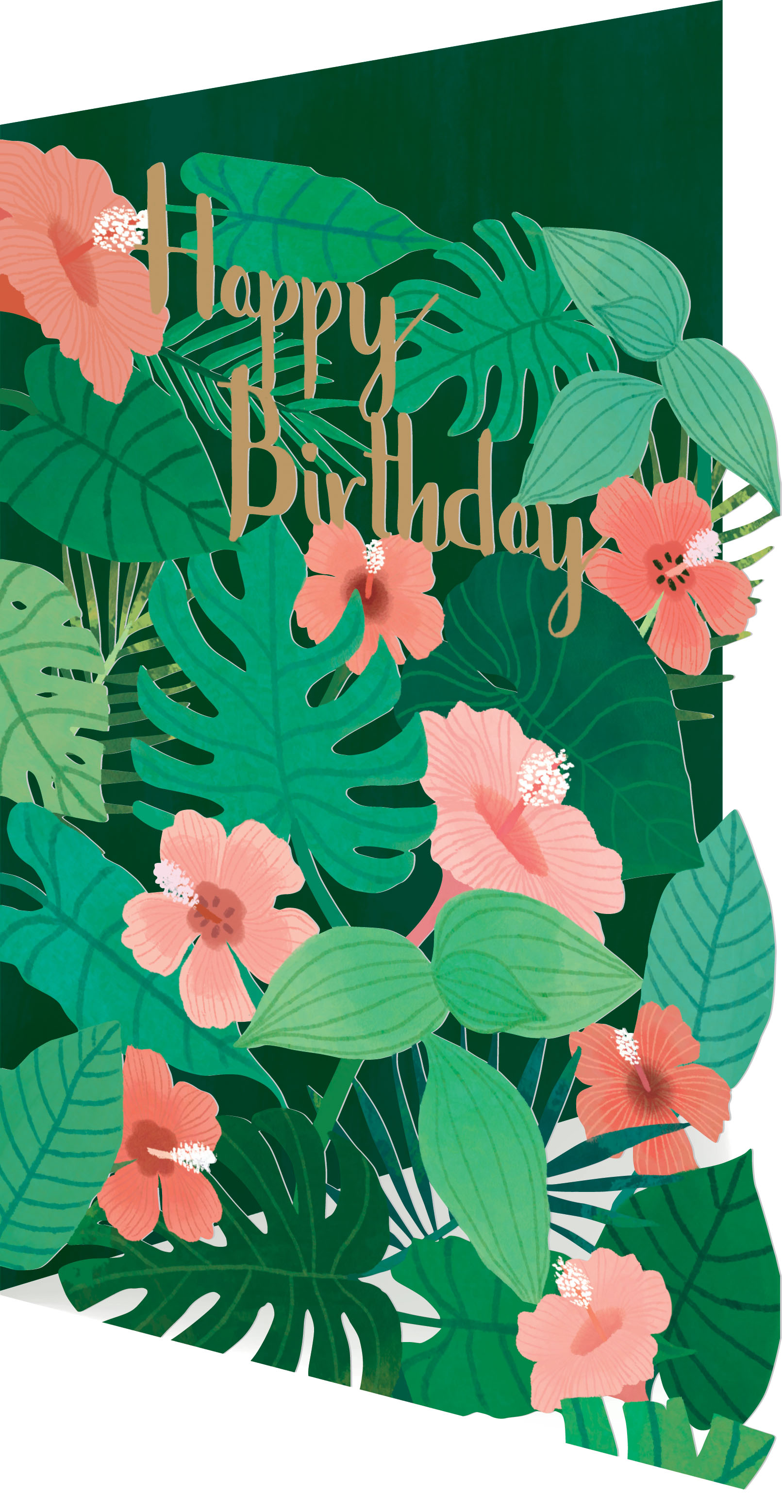 Green Leaves Lasercut Card