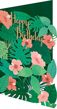 Green Leaves Lasercut Card