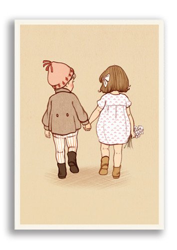Together, Belle & Boo Playtime Postcards