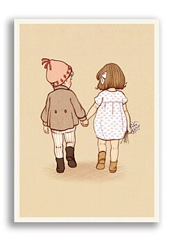 Together, Belle & Boo Playtime Postcards