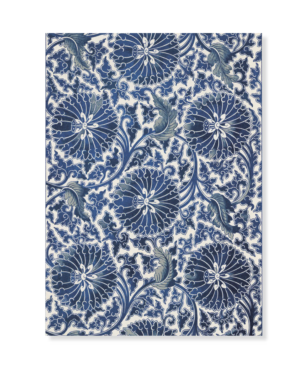 Blue Flower Pattern, Chinese Ornament, Greeting Card