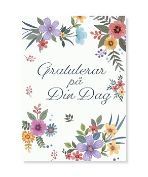 Gratulerar på Din Dag, Dubbelvikt Kort