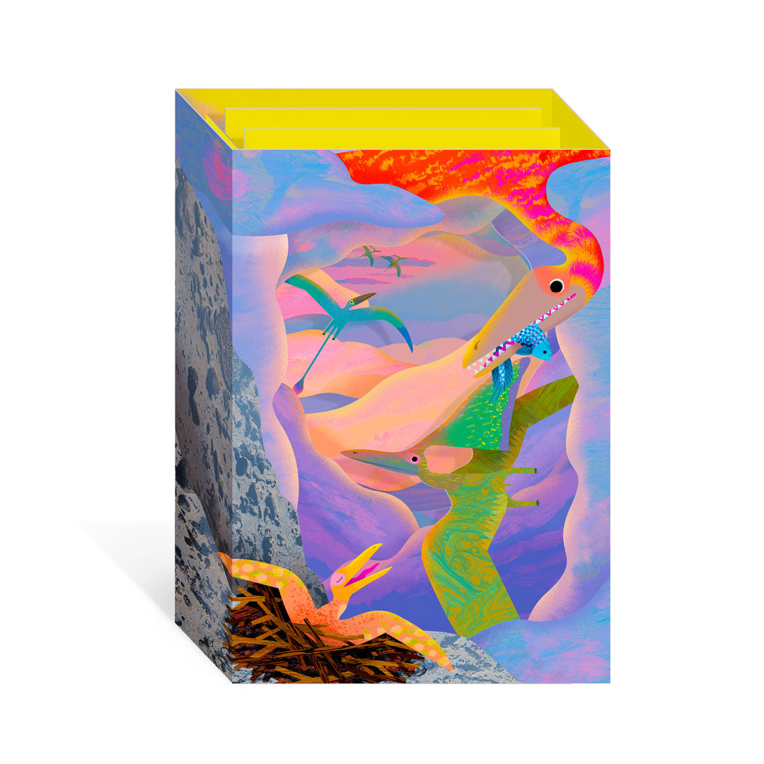 Flying Dinosaurs, Greeting Card - Layers (3D) - 3