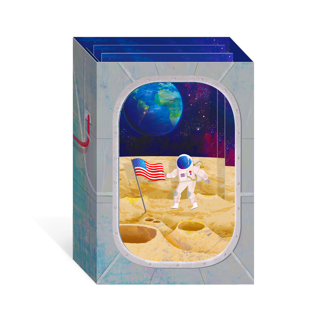 Moon Landing, Greeting Card - Layers (3D) - 3