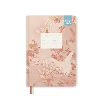 Eastern Elegance Cranes & Blossom, Fabric Hardback Notebook (B6)
