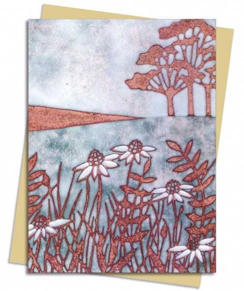 Janine Partington: Copper Foil Meadow Scene Greeting Card