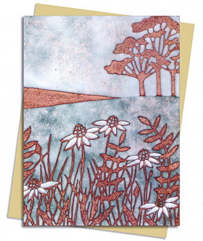Janine Partington: Copper Foil Meadow Scene Greeting Card
