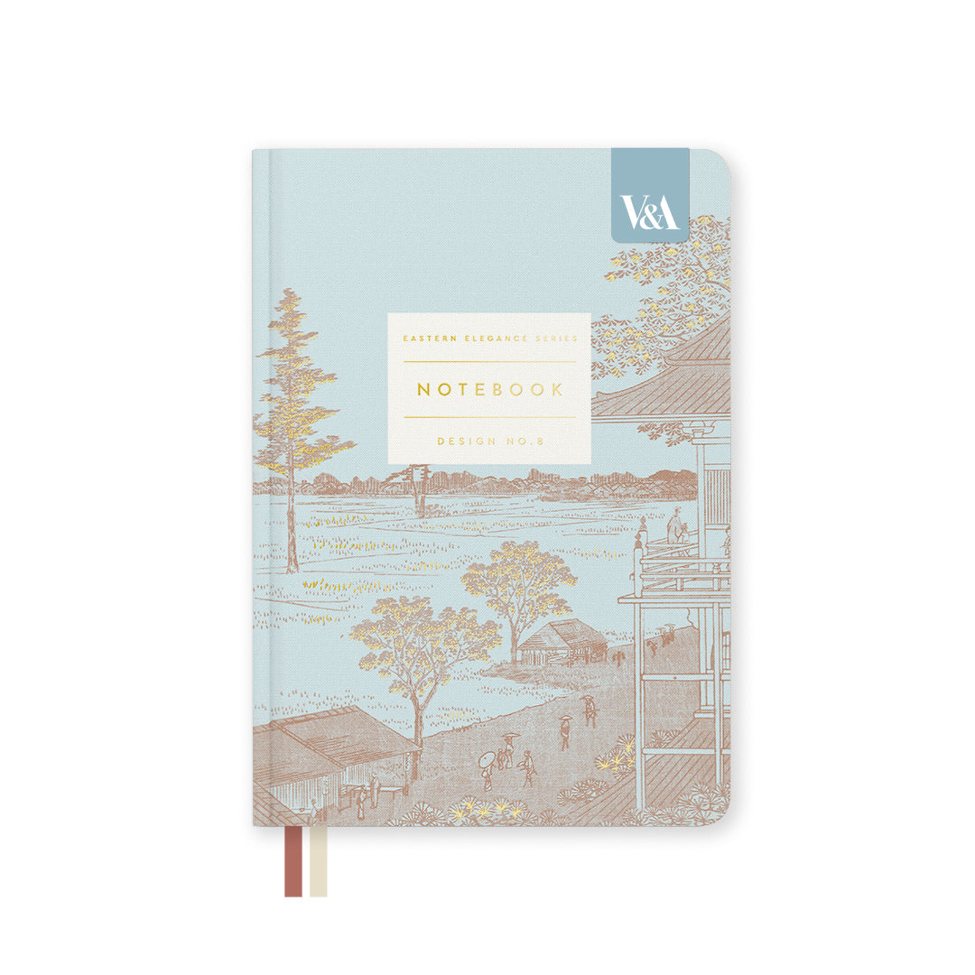 Eastern Elegance Terrace Landscape, Fabric Hardback Notebook (B6)