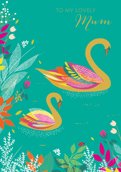 Swans, Greeting Card