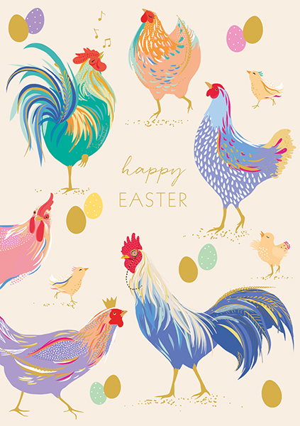 Hens And Eggs, Greeting Card
