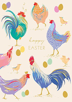 Hens And Eggs, Greeting Card