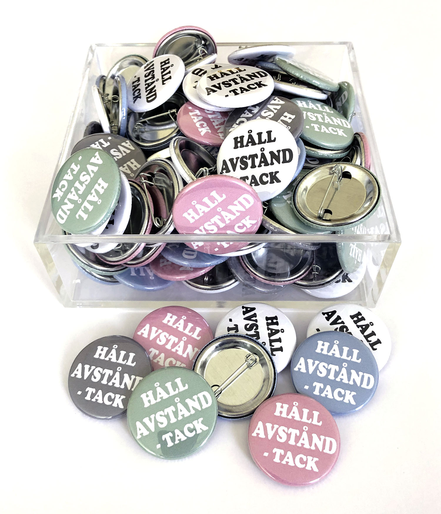 Håll Avstånd - Tack, Badge, 100st
