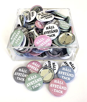 Håll Avstånd - Tack, Badge, 100st
