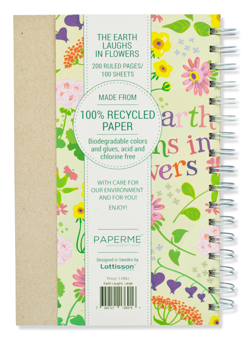 The Earth Laughs In Flowers, Spiralbunden Anteckningsbok, 100 sidor - 2