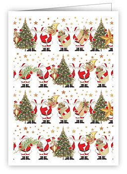 Santa And Trees, Mini Cards