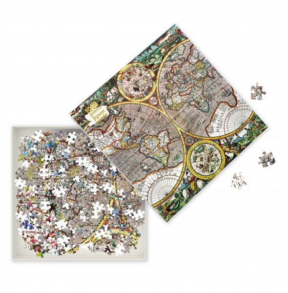Pieter van den Keere: Antique Map of the World, (1000 pieces) - 2
