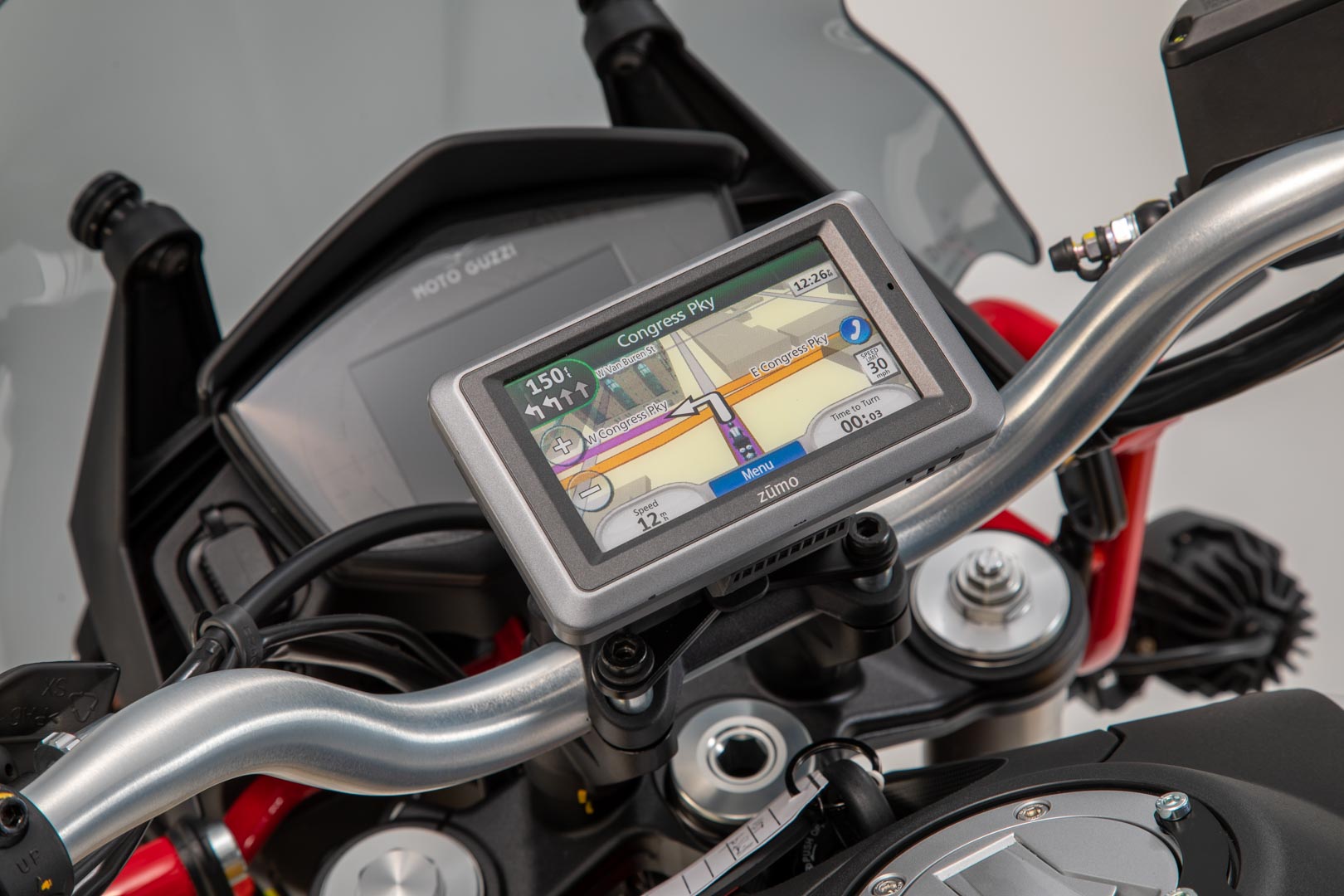Waterproof GPS SatNav Motorcycle M8 Extended Handlebar Mount (SKU 14299)