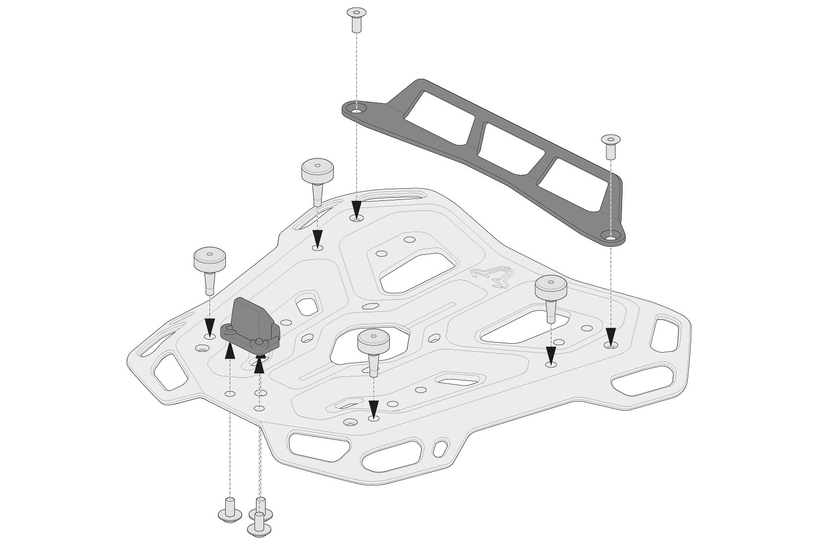 Adapter kit for ADVENTURE-RACK For Givi/Kappa Monolock
