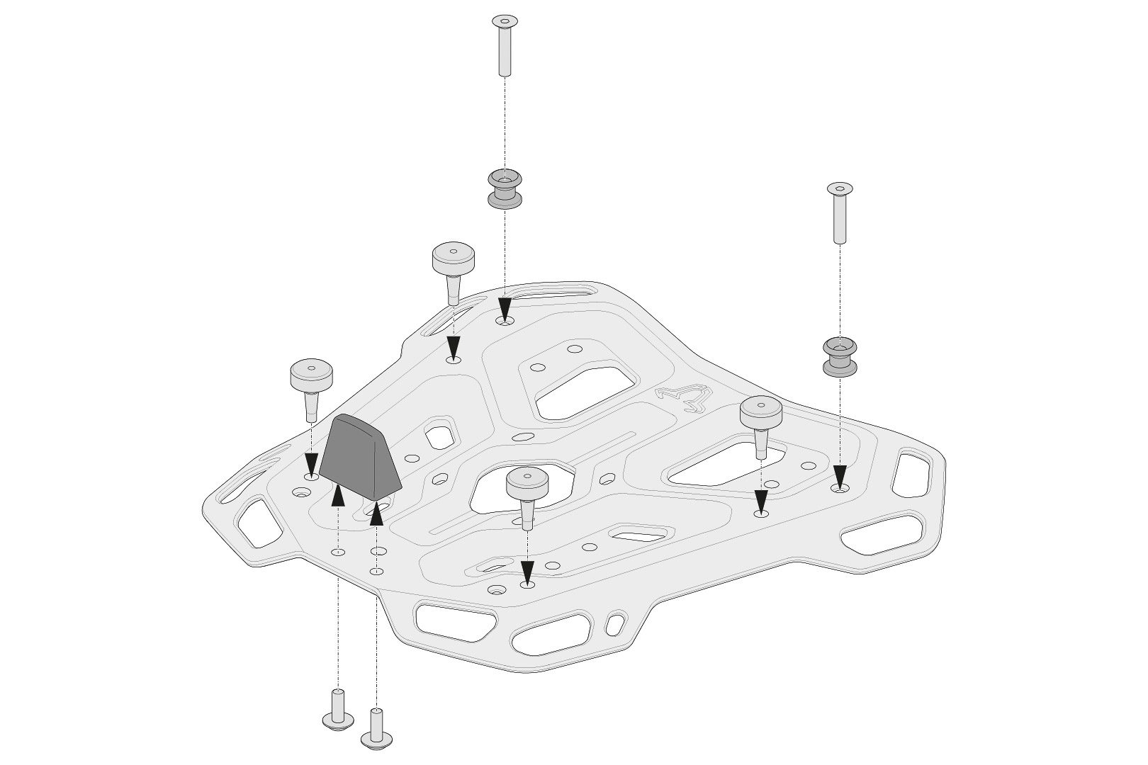 Adapter kit for ADVENTURE-RACK For Givi/Kappa Monokey.