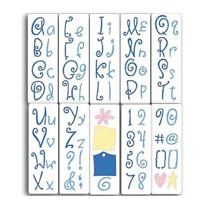 Provo Craft Cuttlebug Alphabet Dies 2x6 - Curls & Swirls 37-1054