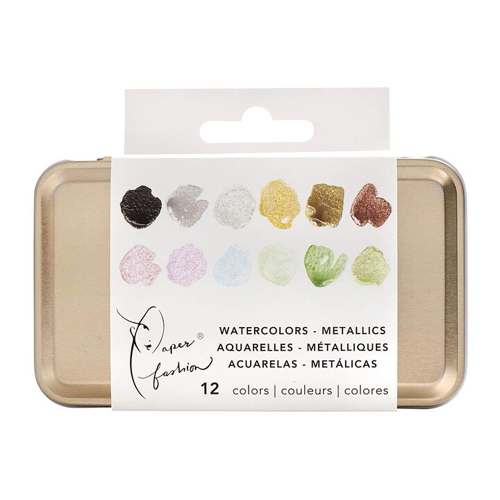 Paper Fashion Watercolors Metallics Paint Set