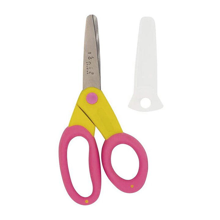 Tonic Studios Kushgrip Kids' Blunt Tip Scissor Yellow & Pink