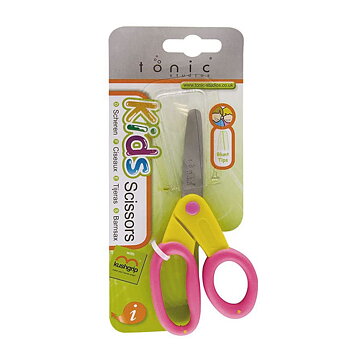 Tonic Studios Kushgrip Kids' Blunt Tip Scissor Yellow & Pink