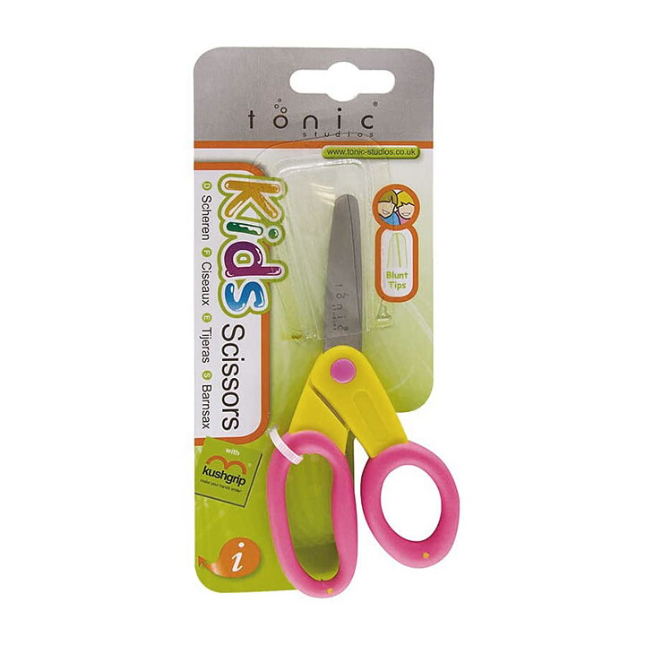 Tonic Studios Kushgrip Kids' Blunt Tip Scissor Yellow & Pink