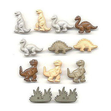 Buttons Animals Dinosaurs
