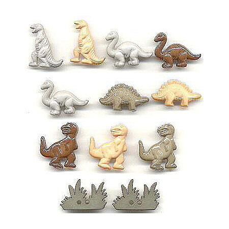 Buttons Animals Dinosaurs