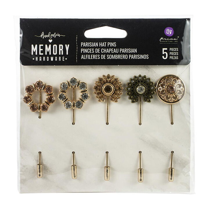 Prima Marketing  Memory Hardware Embellishments - Parisian Hat Pins