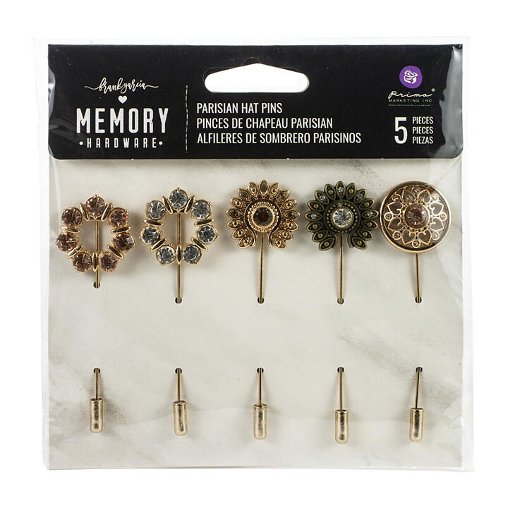 Prima Marketing  Memory Hardware Embellishments - Parisian Hat Pins