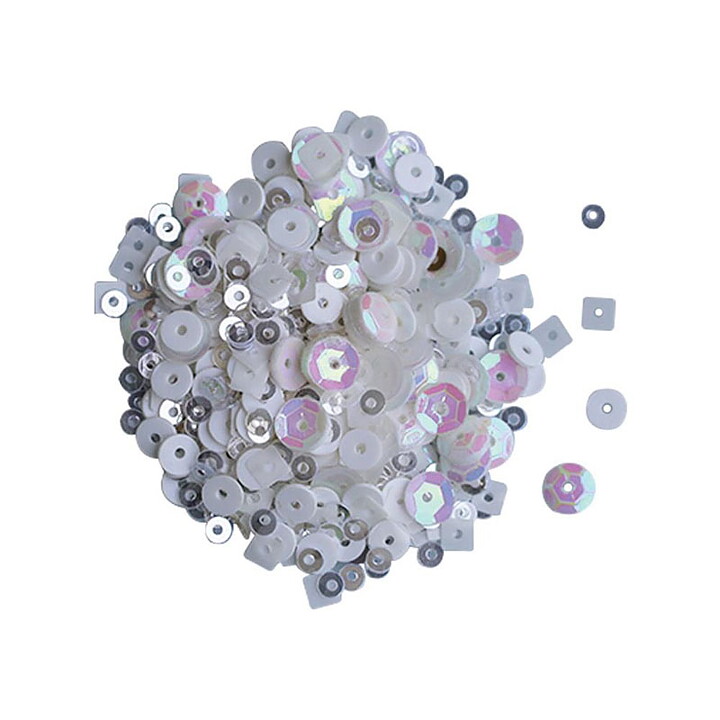 Dress My Craft Sequins - White Sunshine