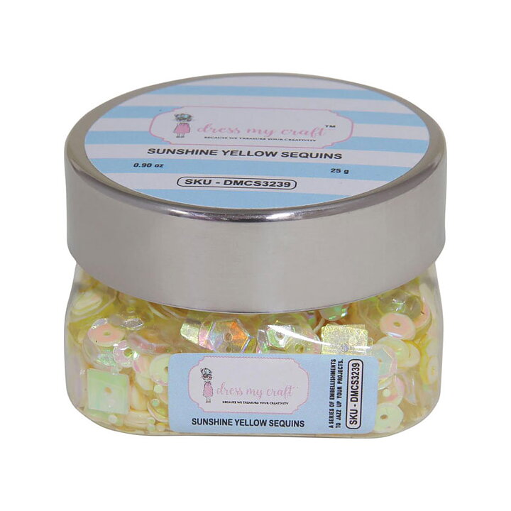 Dress My Craft Sequins - Sunshine Yellow