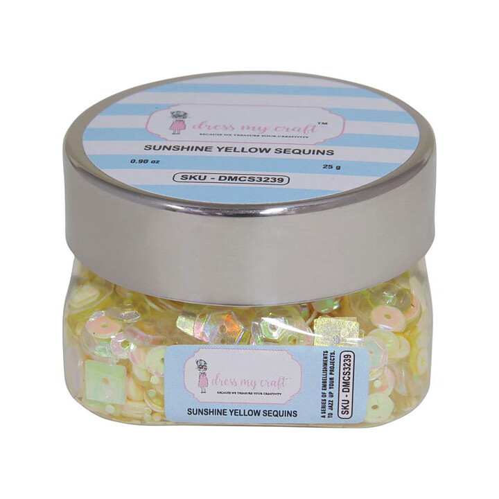 Dress My Craft Sequins - Sunshine Yellow