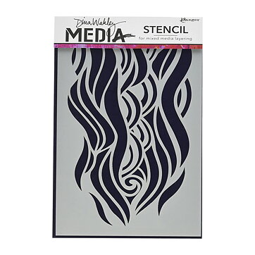 Dina Wakley Stencil 6" x 9" - Mighty Wave