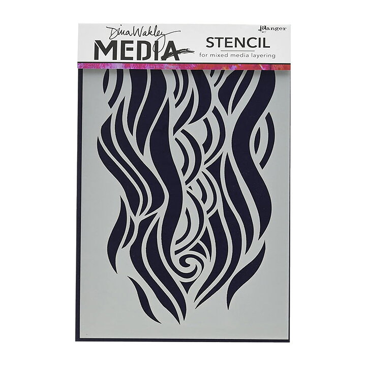 Dina Wakley Stencil 6" x 9" - Mighty Wave