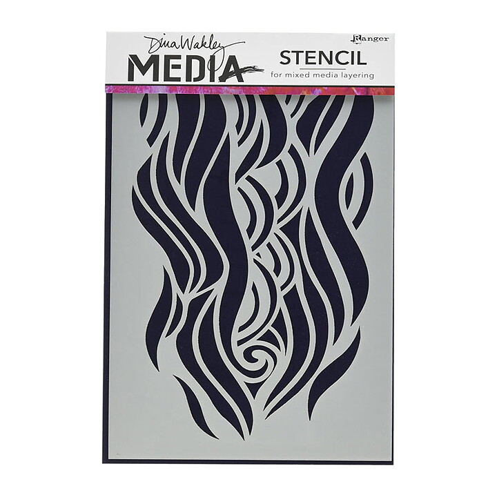 Dina Wakley Stencil 6" x 9" - Mighty Wave