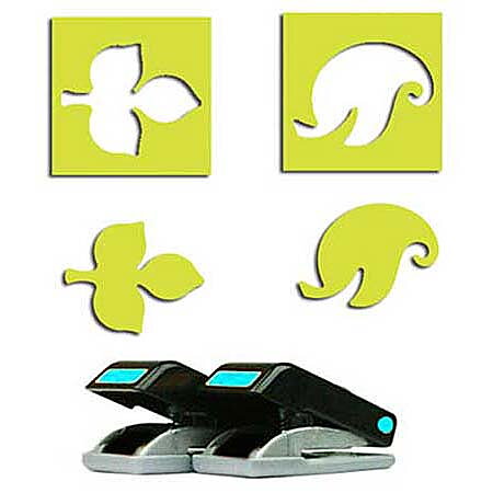 EK Sucess Punch Paper Shapers Small - Swirly Leaf & Tri Leaf
