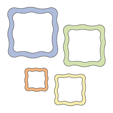 Provo Craft Cuttlebug Die 2x2 Set 4/Pkg - Wavy Squares 37-1219