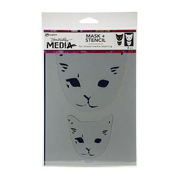 Dina Wakley Stencil + Mask 6" x 9" - Cat Head